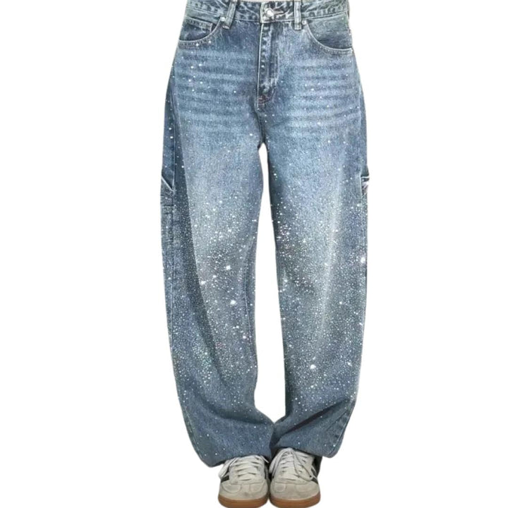 Amber | Ausgestellte Damenjeans mit Strassverzierung