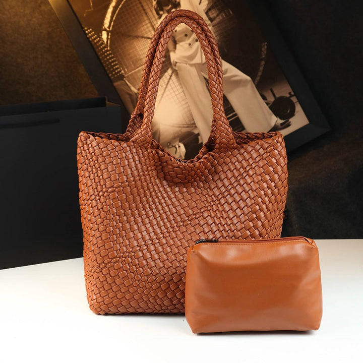 Avery | Geflochtene Leder-Shopper-Tasche