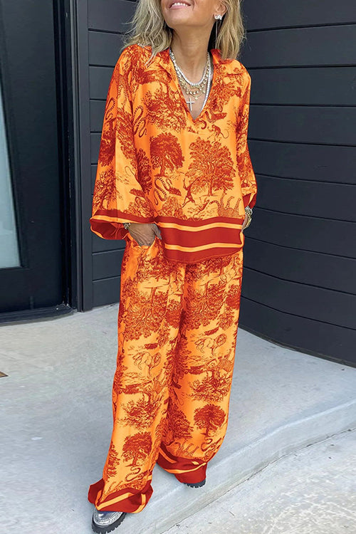 Quinnley | Ensemble pour femme avec chemise imprimée et pantalon
