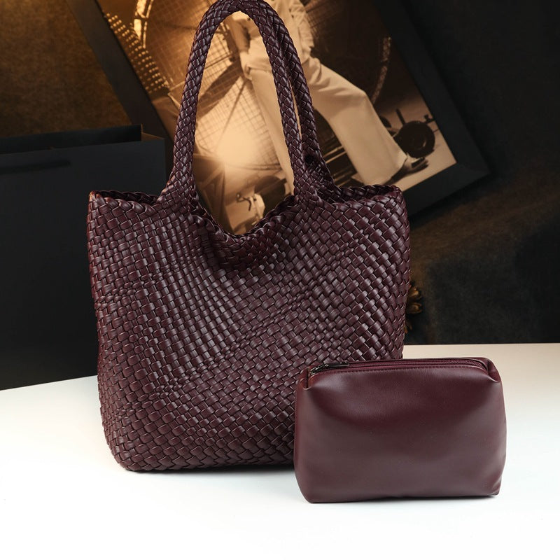 Avery | Geflochtene Leder-Shopper-Tasche