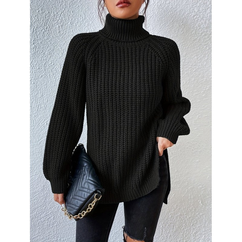 Margot | Chunky Ribbed-Knit Turtleneck Sweater