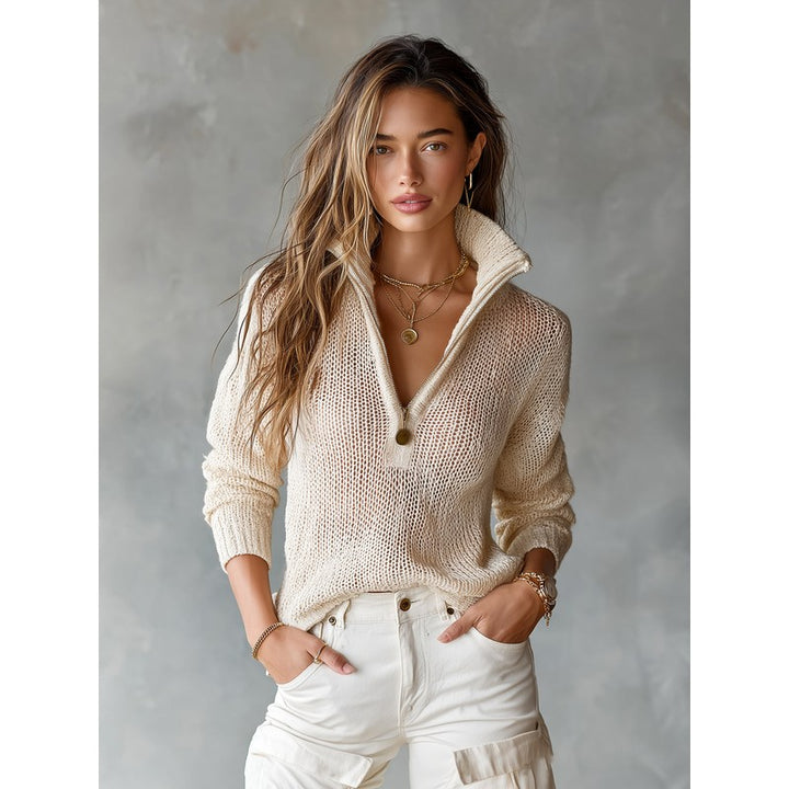 Women's Sweater | Monica Half-Zip Knit Top