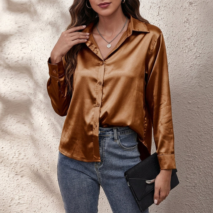 Harper | Camicia da donna in raso a maniche lunghe