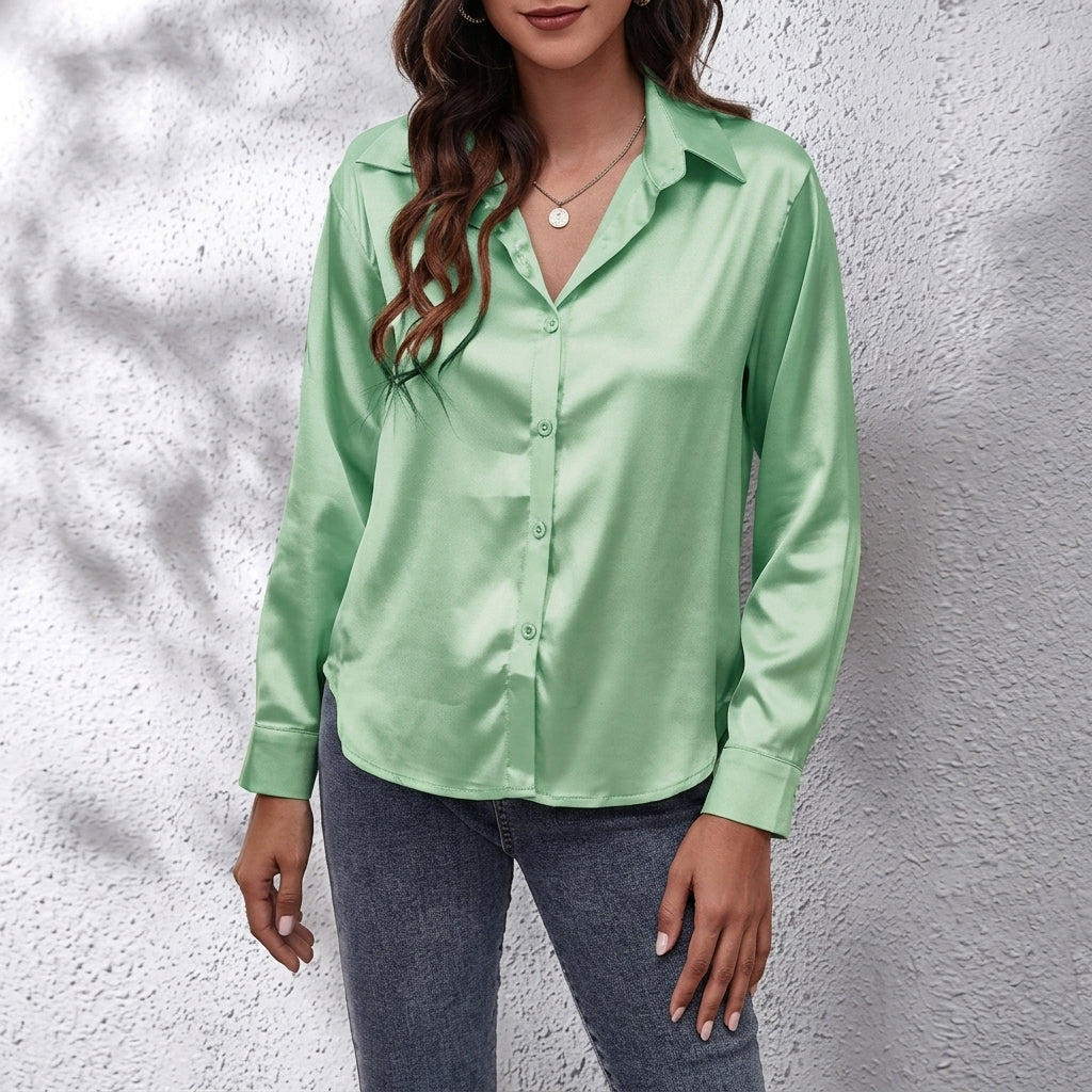 Harper | Camicia da donna in raso a maniche lunghe