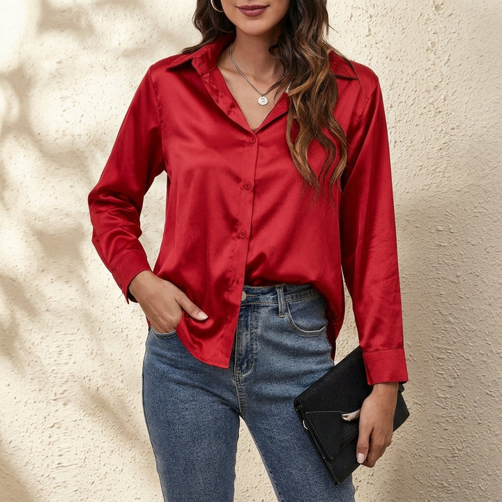 Harper | Camicia da donna in raso a maniche lunghe