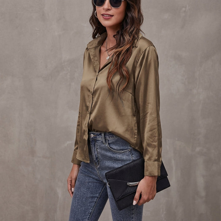 Harper | Camicia da donna in raso a maniche lunghe