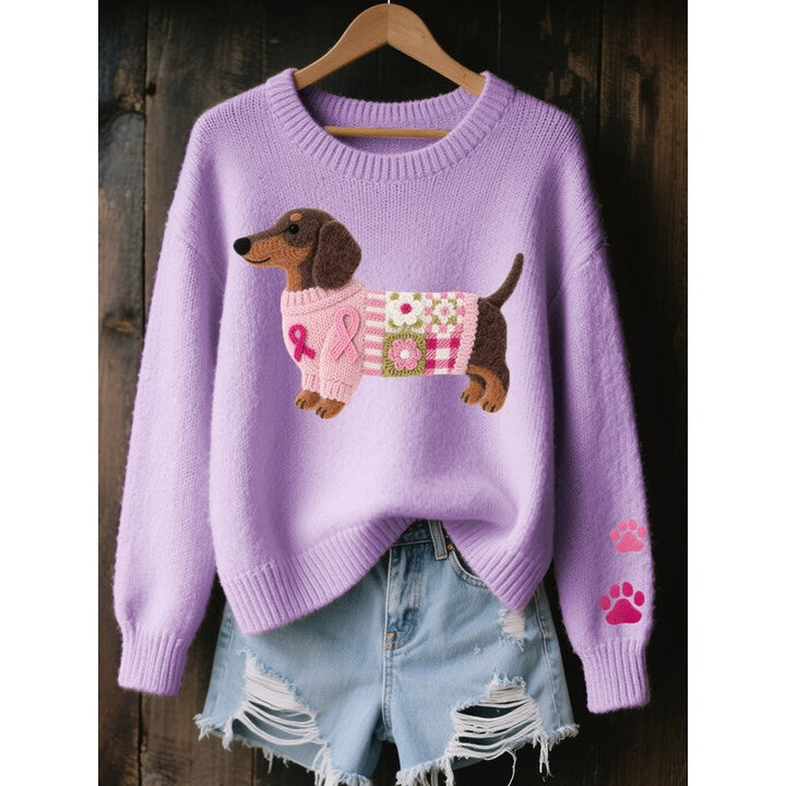 Amélie | Maglione oversize in maglia con bassotto