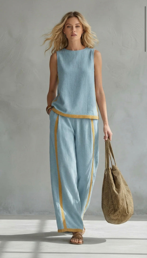 Marlene | Completo estivo elegante a due pezzi con pantaloni a gamba larga