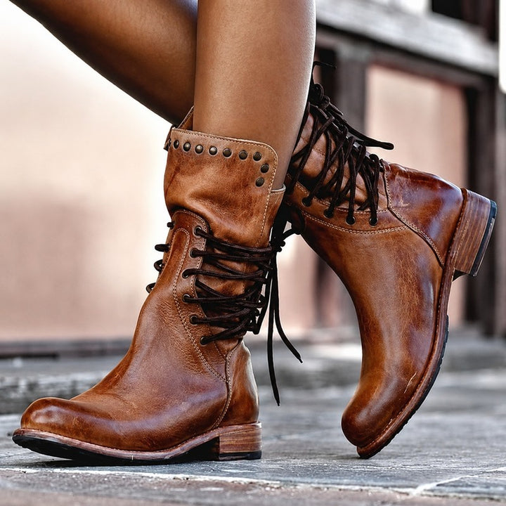 Nova | Retro-Inspired Mid-Calf Biker Boots