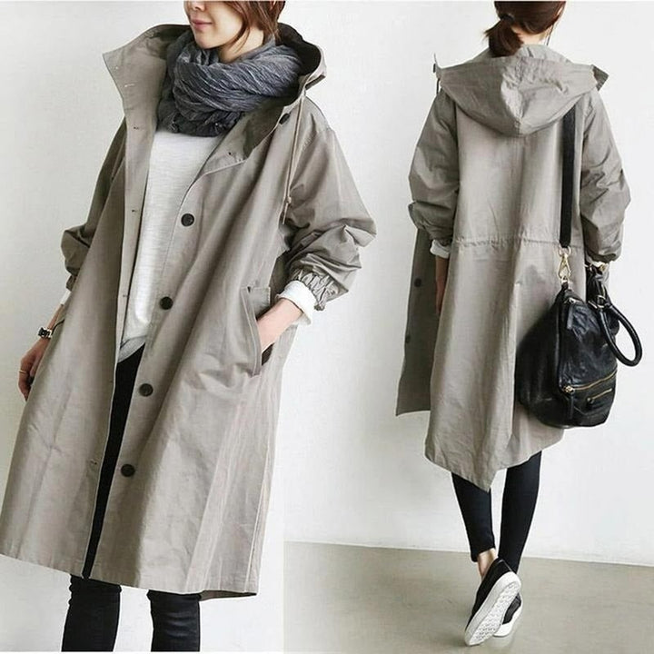 Women's Oversized Hooded Button-Front Coat