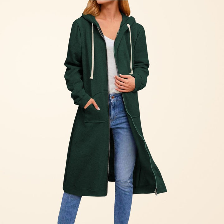 Women's Cardigan | Longline Zip-Up Hooded Style