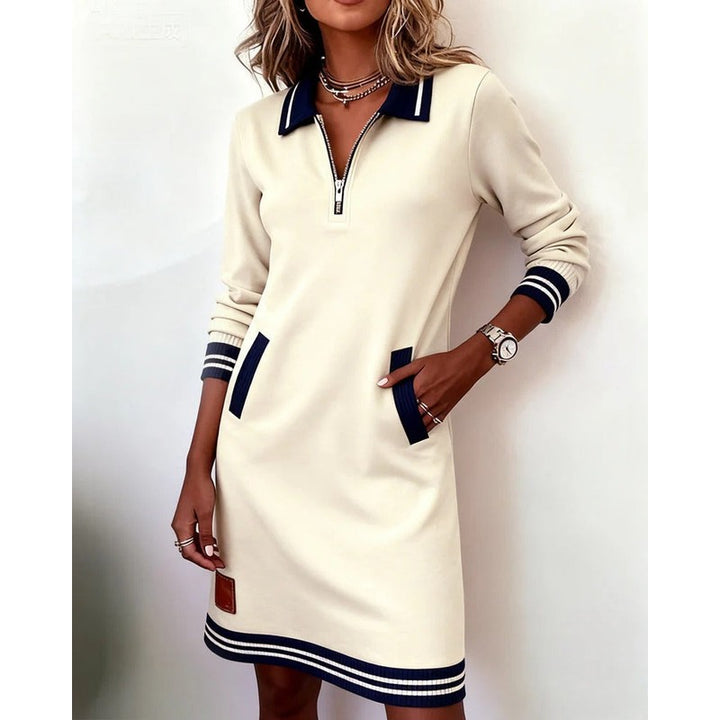 Rosalind | Striped Zip-Front Polo Dress