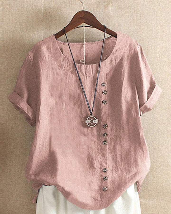 Birdie | Relaxte top met knoopdetail