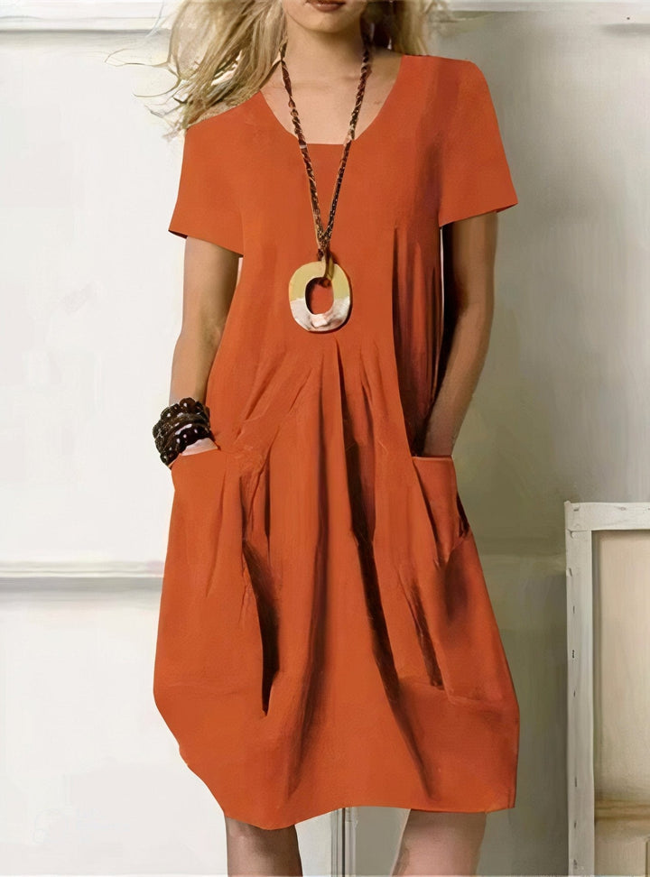 Ursula | Vestido midi descontraído com bolsos
