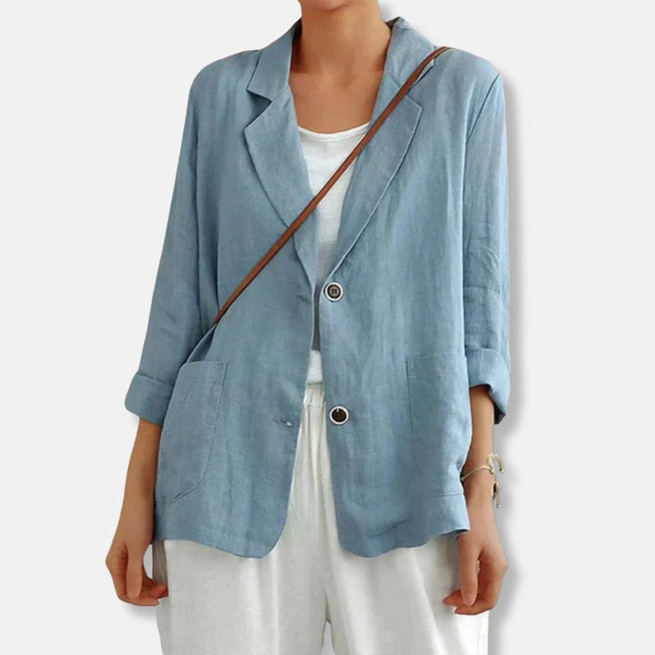 Blakely | Blazer met relaxte pasvorm en linnenmix voor moeiteloze zomerse laagjes
