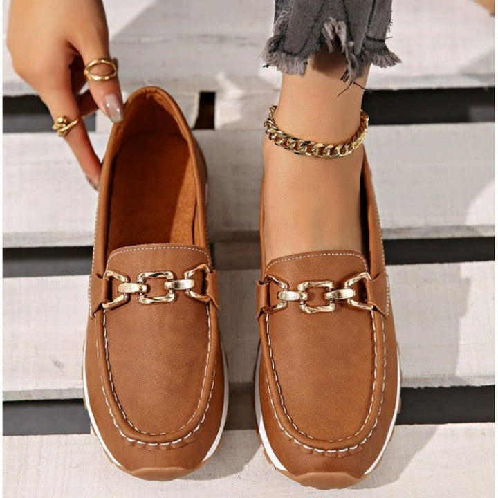 Lucille | Slip-On Chain Detail Loafers
