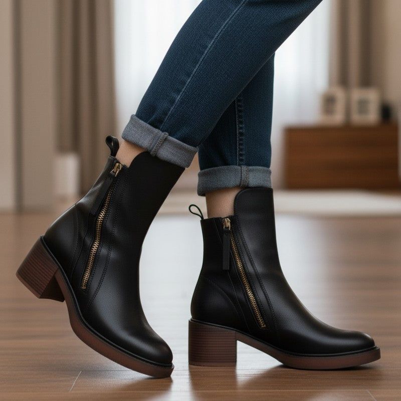 Pernelle | Square Heel Ankle Boots