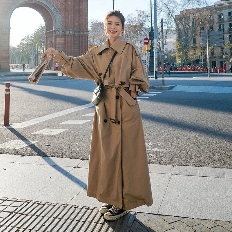 Victoria | Oversized Double-Breasted Long Trench Coat