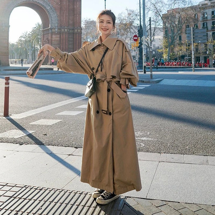 Victoria | Oversized Double-Breasted Long Trench Coat