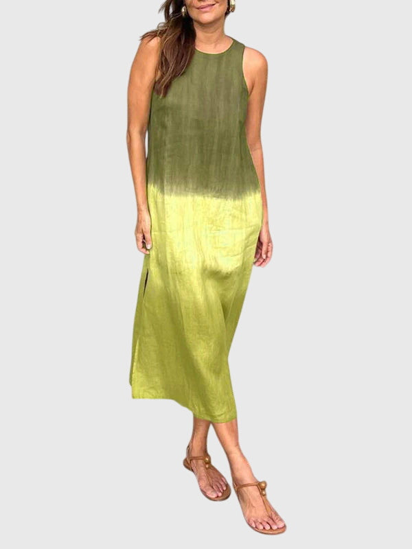 Sienna | Vestido midi sem mangas em degradé