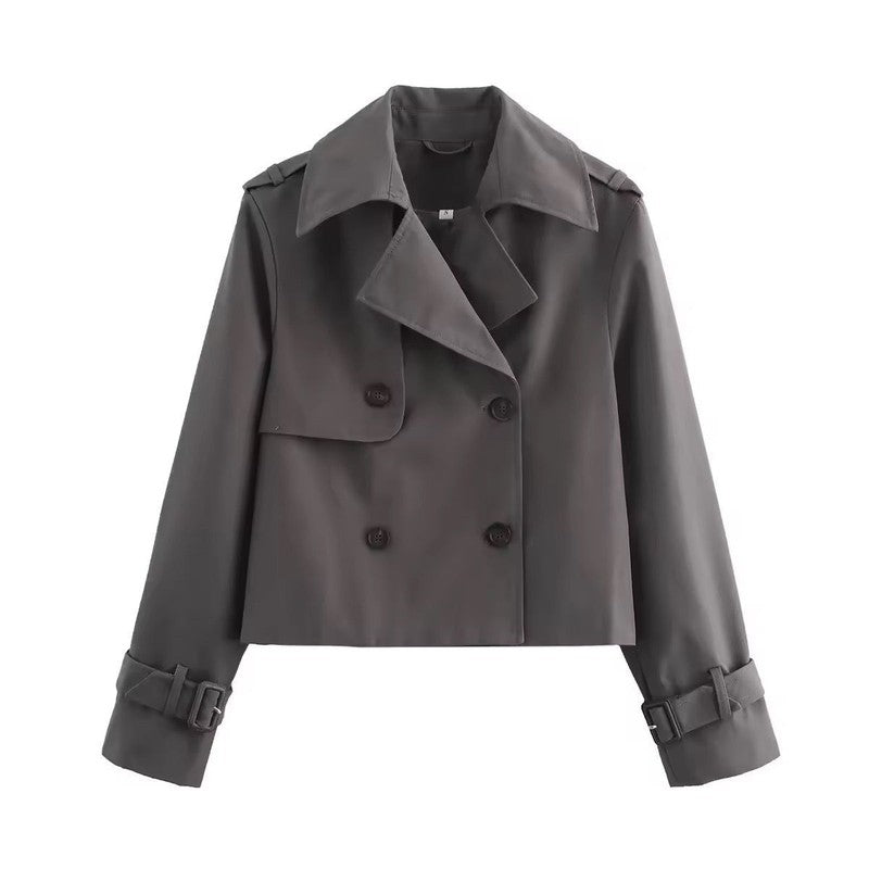 Eugenia | Cropped Double-Breasted Trench Coat