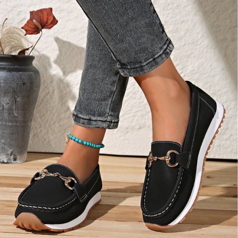 Evelyn | Horsebit Detail Flat Loafers