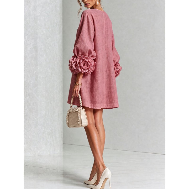 Anita | Floral Appliqué Cuffs and Button Front