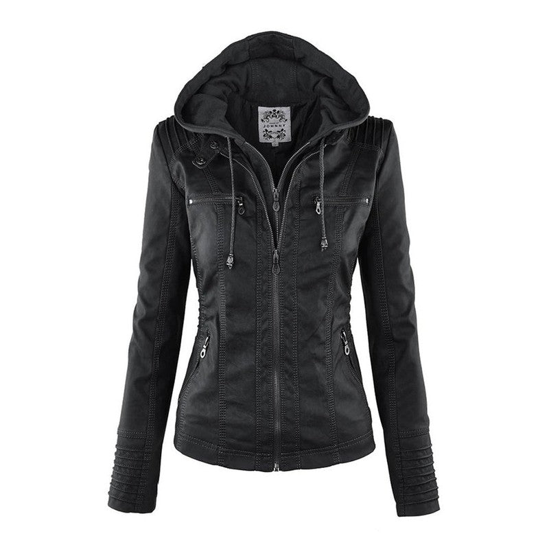 Callista | Slim-Fit Zip-Front Moto Jacket