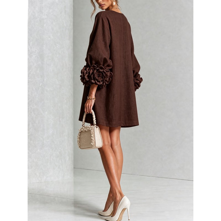 Anita | Floral Appliqué Cuffs and Button Front