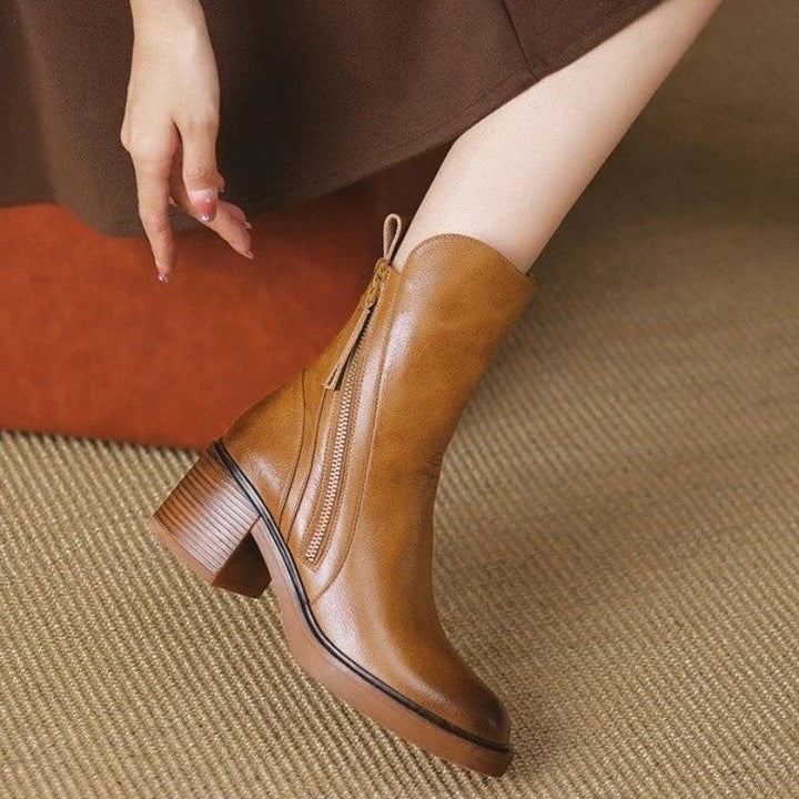 Sophia | Minimalist Block-Heel Ankle Boots
