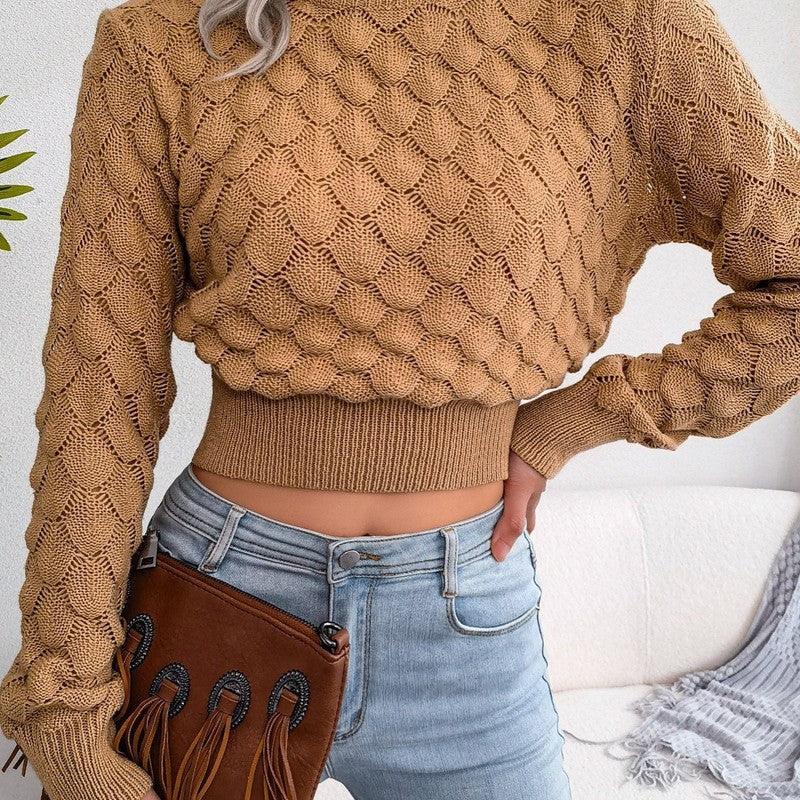 Melanie | Cropped Mock Neck Sweater