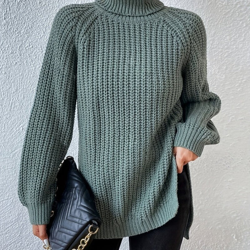 Margot | Chunky Ribbed-Knit Turtleneck Sweater