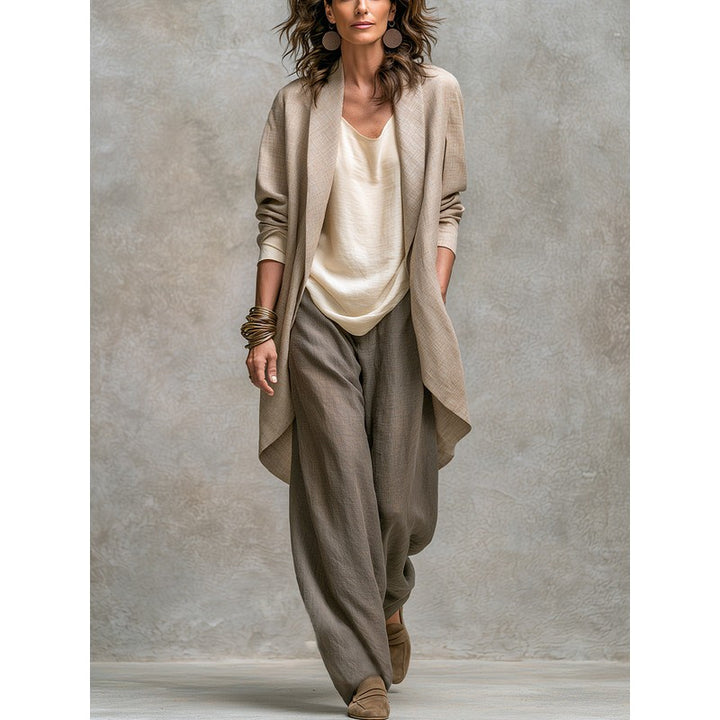 Simone | Open-Front Jacket Wide-Leg Trouser Set