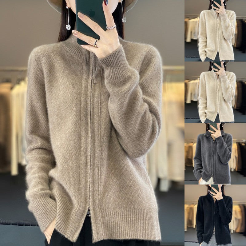 Lena | Zip-Front Knit Cardigan