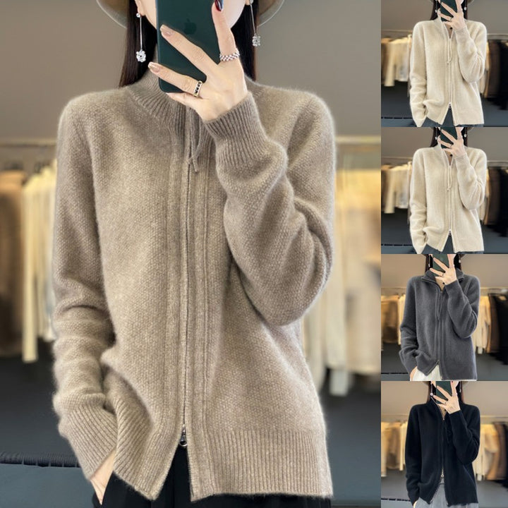 Lena | Zip-Front Knit Cardigan