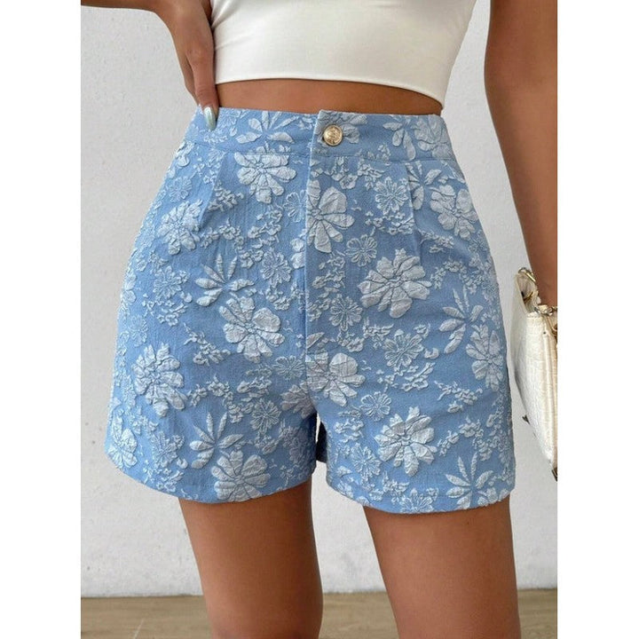 Isabelle | Short taille haute en jacquard floral
