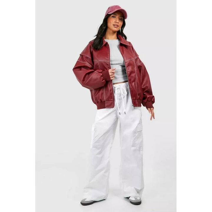 Renée | Oversized Point-Collar Bomber Jacket