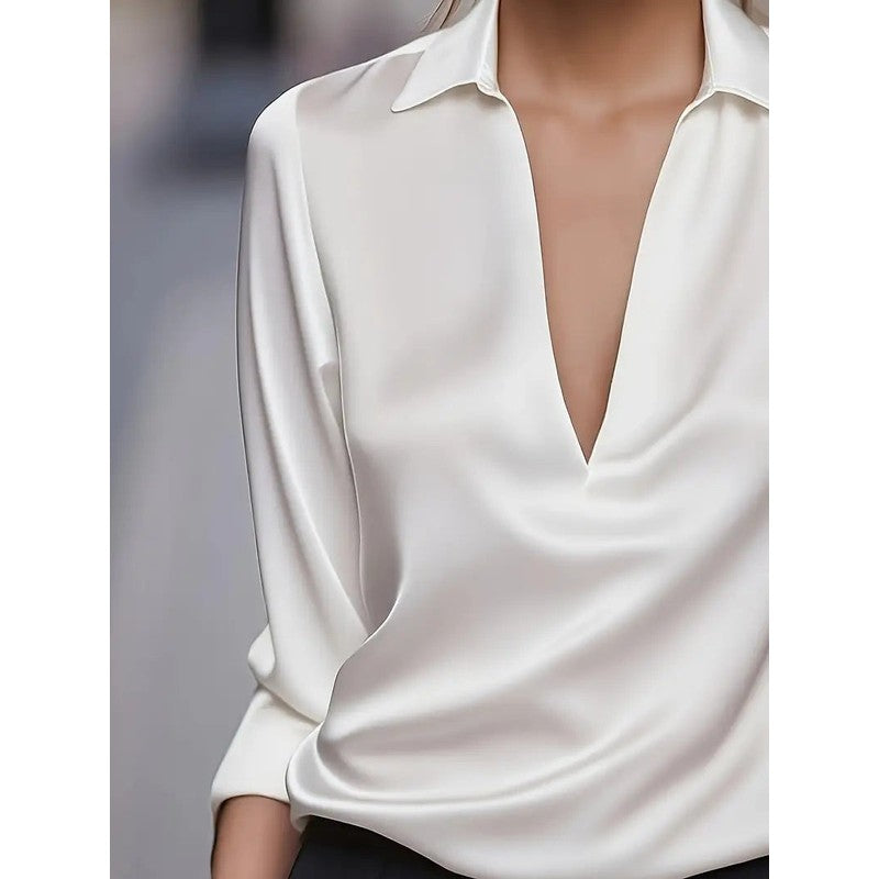 Anna | Soft Structured V-Neck Blouse