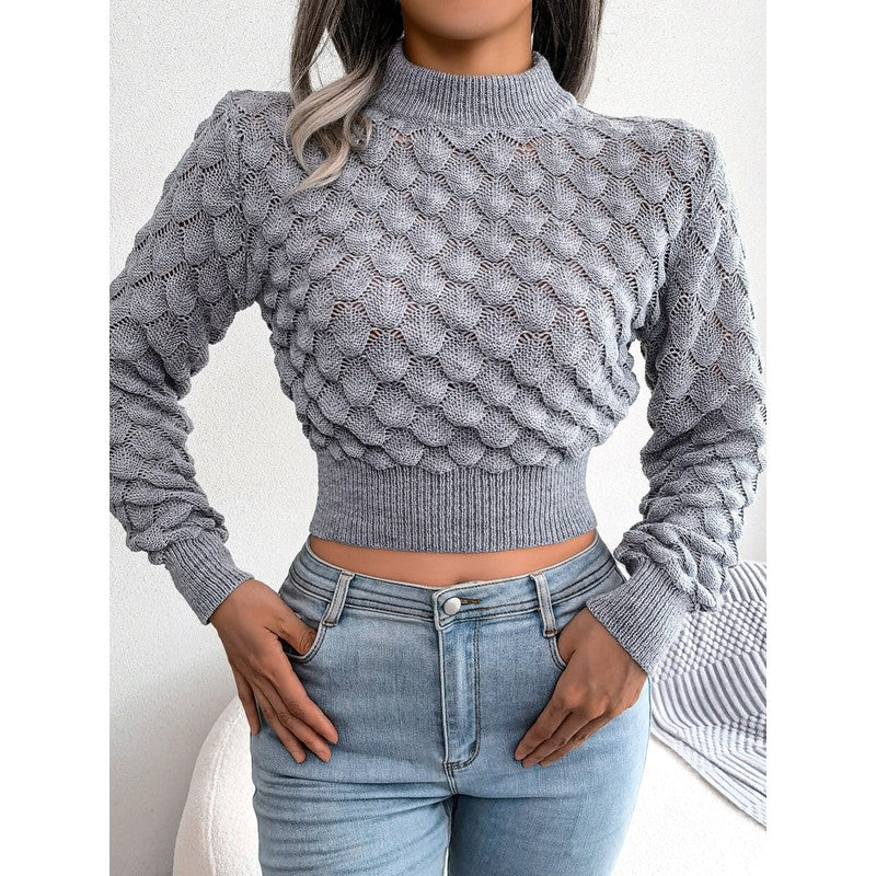 Melanie | Cropped Mock Neck Sweater