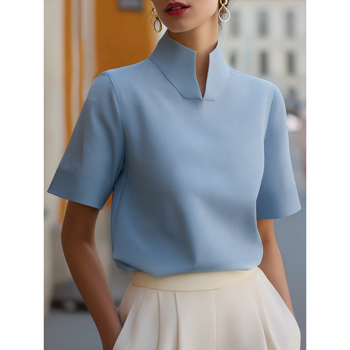 Audrey | Stand Collar Relaxed Blouse