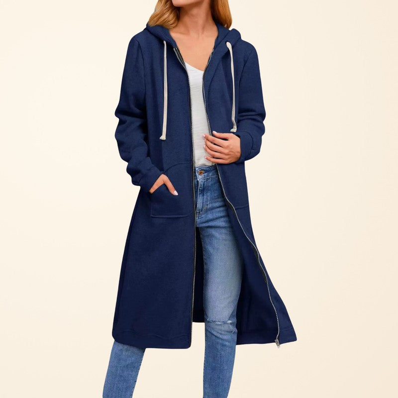 Women's Cardigan | Longline Zip-Up Hooded Style