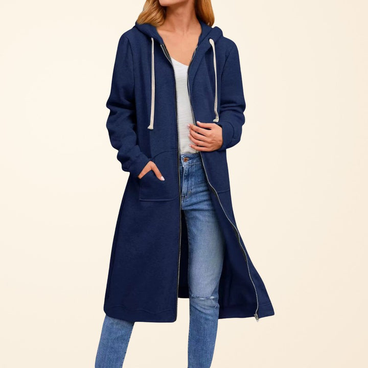 Women's Cardigan | Longline Zip-Up Hooded Style
