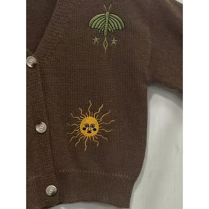Marisol | Celestial Embroidered Cropped Cardigan