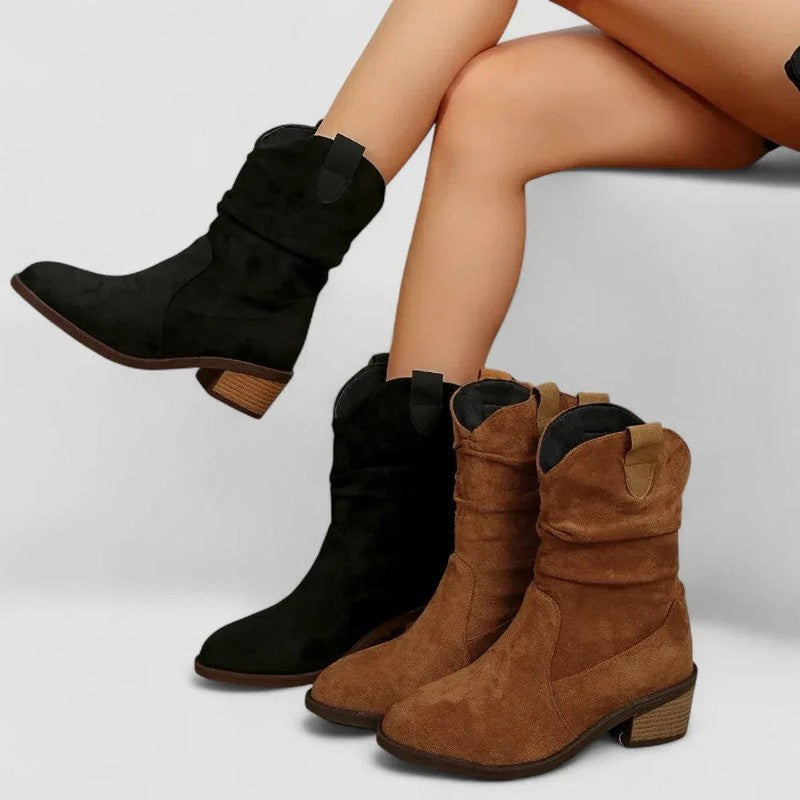 Women Boots | Western Slouch Mid-Calf Boots