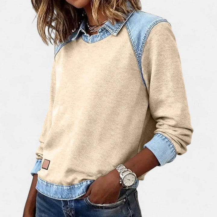 Zailah | Two-Tone Panel Sweater