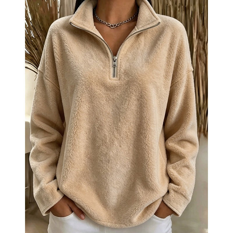 Camille | Half-Zip Stand Collar Pullover Sweater