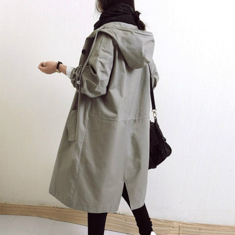Women's Oversized Hooded Button-Front Coat