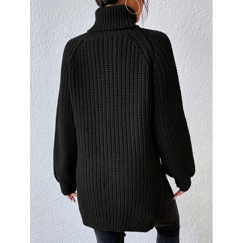 Margot | Chunky Ribbed-Knit Turtleneck Sweater