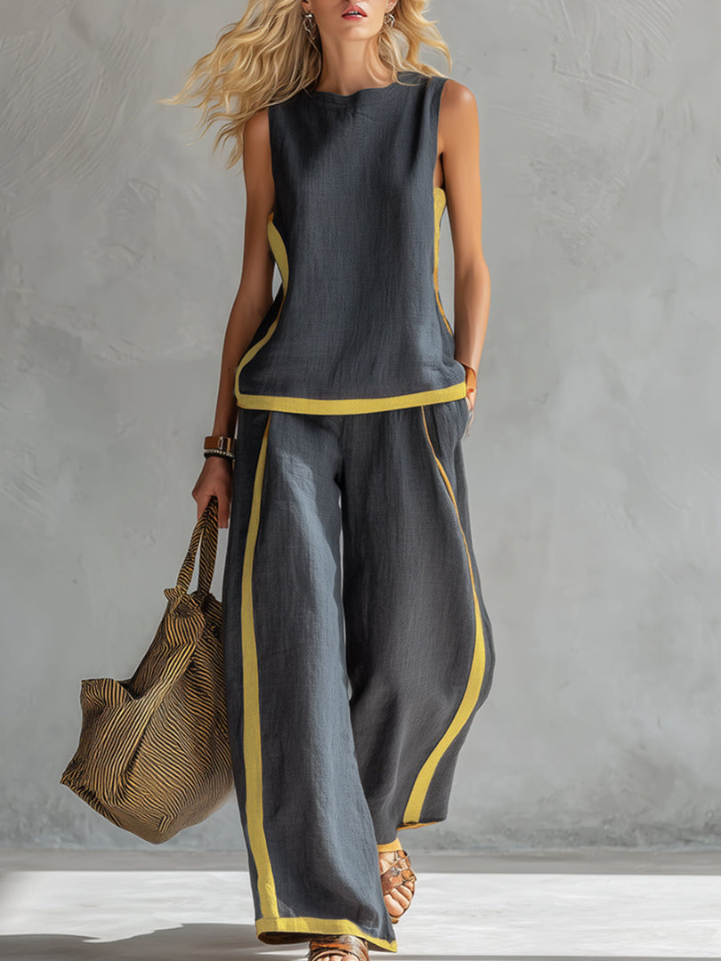 Marlene | Completo estivo elegante a due pezzi con pantaloni a gamba larga