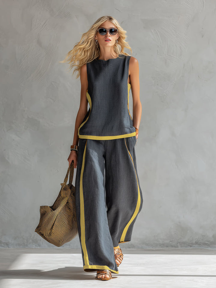 Marlene | Completo estivo elegante a due pezzi con pantaloni a gamba larga